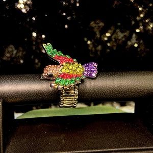 Large Rhinestone HummingBird Cocktail Ring